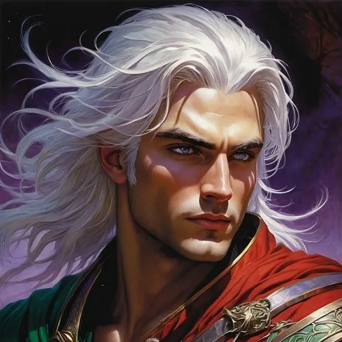 drizzt,raistlin,seregil,male elf,mengsk,geralt,kefka,dragomir,asra,sparda,doriath,reynir,witcher,urd,arcangelo,eliran,aegon,dragonlance,celeborn,falstad,Illustration,Realistic Fantasy,Realistic Fantasy 03