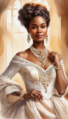 tiana,noblewoman,african american woman,proprietress,lumidee,bridewealth,Illustration,Paper based,Paper Based 24