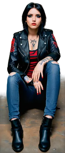 goth woman,rockabella,leather boots,goth subculture,two-point-ladybug,leather jacket,woman in menswear,punk,goth weekend,emo,png transparent,female model,widow spider,tamra,depressed woman,streampunk,cross legged,paloma,portrait background,rosa bonita,Art,Artistic Painting,Artistic Painting 42