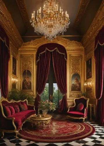 ornate room,luxurious,royal interior,napoleon iii style,great room,rococo,damask,luxury,four poster,billiard room,interior decor,neoclassical,sitting room,savoy,chateau margaux,chaise lounge,luxury property,interior decoration,luxury hotel,parlour,Illustration,Realistic Fantasy,Realistic Fantasy 45