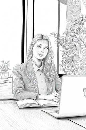 drawing pencil,office line art,bussiness woman,women in technology,blur office background,background vector,wireframe graphics,school administration software,financial advisor,expenses management,esta