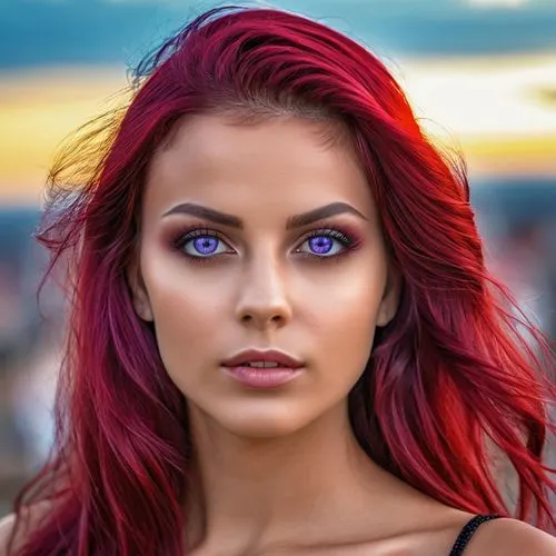 women's eyes,heterochromia,beautiful young woman,red skin,red hair,redhair,natural color,romantic look,young woman,red russian,red head,fire eyes,eyes makeup,red-haired,woman face,eurasian,sofia,photoshop manipulation,pretty young woman,bylina,Photography,General,Realistic