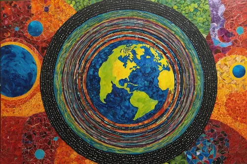 Earth to Earth artwork by Michael Hall - art listed for sale on Artplode,planet eart,earth in focus,earth,the earth,planet,mother earth,copernican world system,harmonia macrocosmica,earth chakra,magne