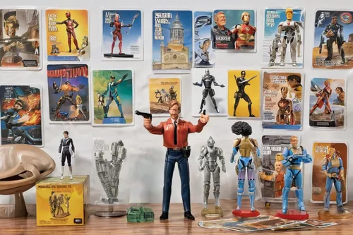 Picture a captivating room adorned with thought-provoking Doseum photos.,collectible action figures,figurines,actionfigure,play figures,action figure,miniature figures,vintage toys,marvel figurine,tin