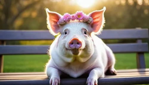 kawaii pig,domestic pig,mini pig,pot-bellied pig,animals play dress-up,spring unicorn,teacup pigs,pig,lucky pig,brush ear pig,suckling pig,pig roast,flower animal,piglet,bull terrier (miniature),inner pig dog,pig dog,flower crown,animal photography,piggy,Conceptual Art,Sci-Fi,Sci-Fi 17