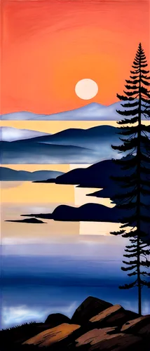 an island far away landscape,coast sunset,watercolor pine tree,coastal landscape,beach landscape,pine trees,dune landscape,glass painting,muskoka,temagami,tadoussac,chignecto,rosseau,seascape,raincoast,mountain sunrise,landscape background,landscape,dusk background,koli,Art,Artistic Painting,Artistic Painting 09