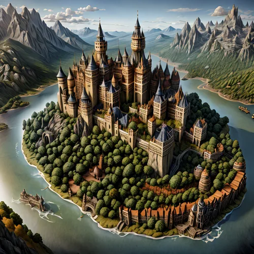 fairy tale castle,water castle,medieval castle,castle of the corvin,3d fantasy,knight's castle,fairytale castle,castel,fantasy city,fantasy world,templar castle,castleguard,gold castle,castles,fantasy landscape,hogwarts,fantasy art,castle,new castle,fantasy picture