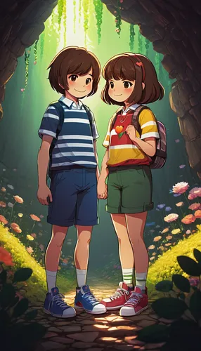 forest walk,pines,hold hands,river pines,nature trail,exploration,adventure game,little boy and girl,holding hands,girl and boy outdoor,hikers,tunnel of plants,in the forest,exploring,magical adventure,childhood friends,stroll,boy and girl,chara,forest mushrooms,Photography,Fashion Photography,Fashion Photography 15