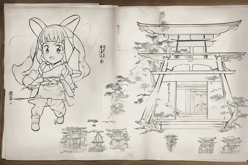 torii,japanese shrine,pencil frame,illustrations,tsukemono,kitsune,shinto shrine,japanese background,game drawing,japanese icons,wisteria shelf,shrine,japanese culture,hand-drawn illustration,senbon torii,to draw,japanese kawaii,japanese lantern,camera drawing,drawings,Unique,Design,Blueprint