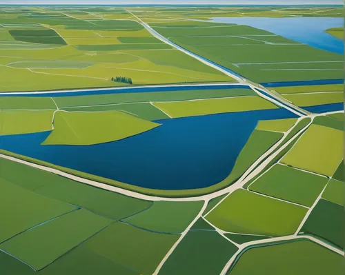 Fertile fields and artificial ponds lie along the Irtysh in Siberia.,polder,friesland,dutch landscape,north friesland,north holland,the netherlands,river delta,meanders,ostfriesland,aerial landscape,d