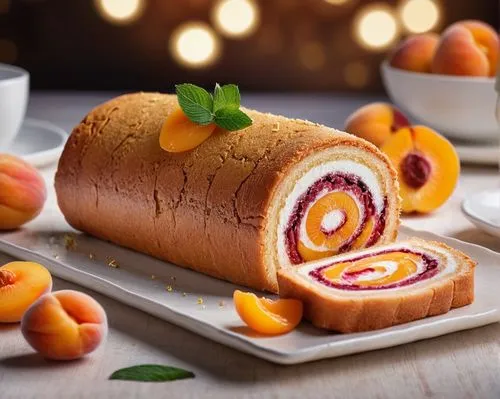 a swiss roll cake made from apricot,roll cake,pepperoni roll,jam roly-poly,swiss roll,roll pastry,strawberry roll,breakfast roll,cheese roll,saffron bun,salami bread,star roll,mandarin cake,roulade,ro