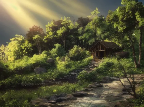 landscape background,house in the forest,japan landscape,home landscape,tsukemono,ryokan,the cabin in the mountains,fantasy landscape,ginkaku-ji,summer cottage,cartoon video game background,theatrical scenery,forest background,beauty scene,studio ghibli,japanese background,violet evergarden,forest landscape,small cabin,backgrounds