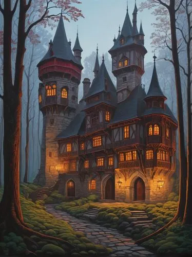 fairy tale castle,witch's house,fairytale castle,house in the forest,haunted castle,witch house,ghost castle,ravenloft,dracula castle,the haunted house,chateaux,fairy tale,knight's castle,medieval castle,castle of the corvin,bethlen castle,haunted house,gold castle,a fairy tale,castle,Conceptual Art,Daily,Daily 29