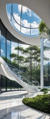 futuristic art museum,futuristic architecture,futuristic landscape,sky space concept,3d rendering,landscaped,arcology,roof landscape,virtual landscape,atriums,biospheres,ringworld,skylon,safdie,glass wall,glass facade,cochere,renderings,render,etfe,Illustration,Paper based,Paper Based 18