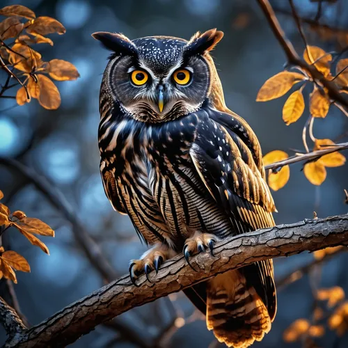 A black owl on a tree branch after midnight,spotted wood owl,lapland owl,siberian owl,southern white faced owl,owl nature,eastern grass owl,great gray owl,spotted-brown wood owl,northern hawk-owl,grea