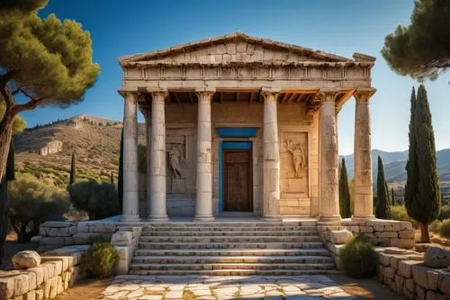 greek temple,temple of diana,house with caryatids,tempio,delphi,roman temple,celsus library,poseidons temple,artemis temple,synaxarion,minoan,naqadeh,erechtheus,temple of hercules,garni,tiryns,baalbek,judaea,patara,leptis,Conceptual Art,Fantasy,Fantasy 08