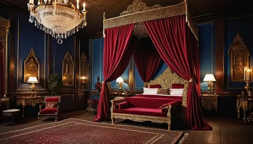 bedchamber,ornate room,victorian room,chambre,four poster,royal interior,hotel de cluny,fouquet,blue room,danish room,claridge,opulently,great room,sleeping room,baccarat,interior decor,opulence,sumptuous,chevalerie,opulent,Art,Artistic Painting,Artistic Painting 07