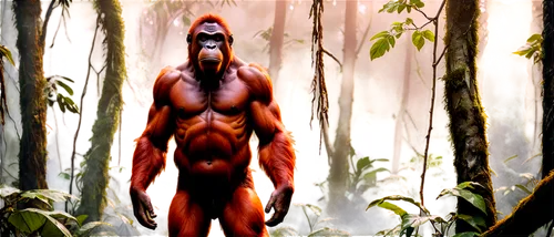 uakari,orang utan,orangutan,primate,aborigine,tarzan,ape,primitive person,bushmeat,primitive man,palm oil,bonobo,human evolution,hanuman,prehistory,gorilla,red chief,aboriginal,aborigines,forest man,Unique,Pixel,Pixel 05