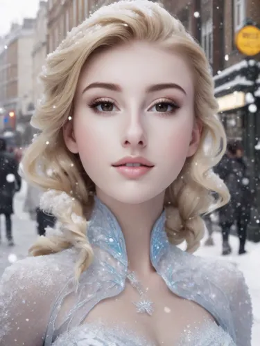 elsa,the snow queen,white rose snow queen,suit of the snow maiden,ice princess,ice queen,realdoll,winterblueher,frozen,snow white,snowflake background,princess anna,snow angel,doll's facial features,cinderella,celtic woman,snow scene,winter background,3d fantasy,snowball