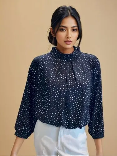 Make sure the back of your hand is visible.,a woman is posing wearing a blue blouse,tirunal,sazan,rajakumari,bhuvana,sonam,pranita