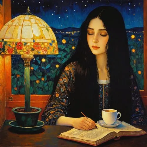 lectura,girl studying,reading,persian poet,bibliophile,sogni,Art,Artistic Painting,Artistic Painting 32