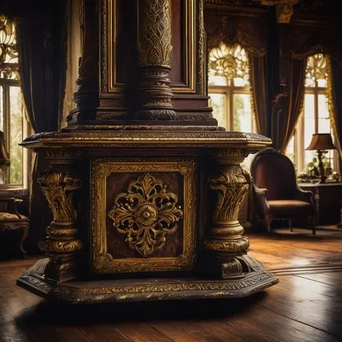 ciborium,the throne,ornate room,corinthian order,antique table,antiqued,throne,lectern,knight pulpit,peles castle,pulpits,baroque,chateauesque,overmantel,pulpit,coffered,ornate,antique furniture,orchestrion,pedestals,Illustration,Black and White,Black and White 13