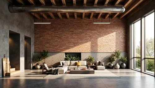 minotti,loft,contemporary decor,sand-lime brick,home interior,brickwork,modern decor,concrete ceiling,interior modern design,brick house,living room,associati,brick block,clay tile,wooden beams,interior decor,luxury home interior,cassina,livingroom,structural plaster