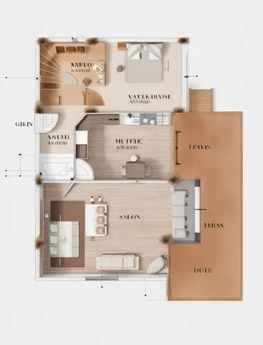 Watercolor (interior design:1.3) with material suggestion for a modern minimalist house, cool tone rendering, a digital rendering, trending on behance, majestic dunes, award winning, (Dune style: 1.2)