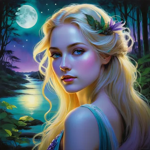 blue moon rose,fantasy picture,fantasy portrait,fantasy art,faerie,faery,elsa,fairy tale character,fairy queen,white rose snow queen,fantasy woman,celtic woman,mystical portrait of a girl,enchanting,romantic portrait,fairy tale,the blonde in the river,blue enchantress,the enchantress,queen of the night,Illustration,Realistic Fantasy,Realistic Fantasy 16