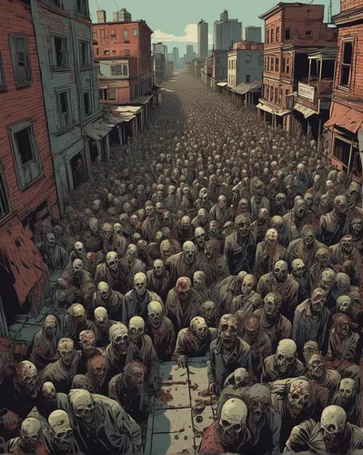 the walking dead,crowded,walking dead,fallout4,bottleneck,post apocalyptic,post-apocalypse,crowds,zombies,post-apocalyptic landscape,warsaw uprising,thewalkingdead,invasion,walkers,the army,lost in war,valley of death,crowd of people,crowd,concert crowd,Illustration,Abstract Fantasy,Abstract Fantasy 07