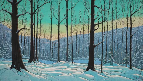 winter forest,winter landscape,snow trees,snow landscape,snow scene,birch forest,coniferous forest,spruce forest,forest landscape,spruce-fir forest,snowy landscape,frutti di bosco,winter background,aspen,snow in pine trees,christmas landscape,vail,fir forest,row of trees,pine trees,Illustration,Retro,Retro 11