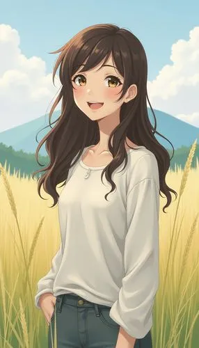 farm background,megu,farm girl,portrait background,spring background,springtime background