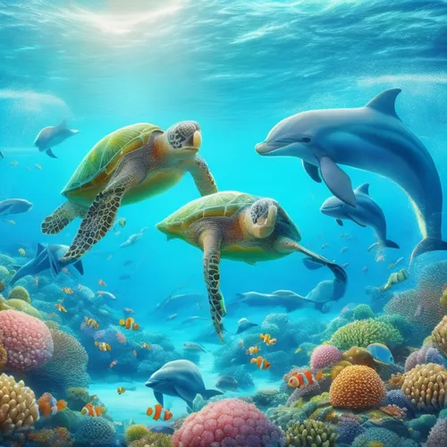 three green sea turtles swimming in the ocean,aquatic animals,oceanic dolphins,underwater background,aquarium inhabitants,dolphin background,sea animals