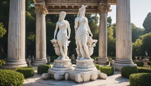 garden statues,pillars,caryatids,caesars,three pillars,columns,statues,arcadia,apollo and the muses,house with caryatids,melpomene,the sculptures,sculptures,jardiniere,pillar capitals,neoclassicism,kykuit,pallas athene fountain,cementos,eros statue,Illustration,Children,Children 06