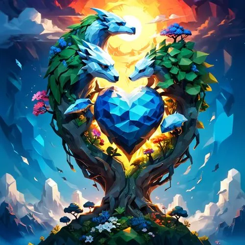 tree heart,flourishing tree,hoenn,tree of life,forest dragon,bird kingdom,luigia,yggdrasil,dragon tree,blue heart,bird bird kingdom,magic tree,mother earth,overworld,heart flourish,tree crown,heart and flourishes,painted dragon,johto,heart with crown