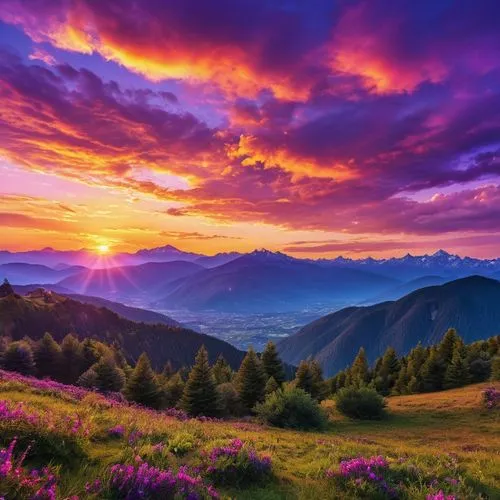 purple landscape,splendid colors,mountain sunrise,beautiful landscape,alpine sunset,meadow landscape,nature landscape,nature wallpaper,alpine landscape,landscape background,landscapes beautiful,mountain landscape,nature background,beautiful colors,landscape nature,intense colours,mountain meadow,beautiful nature,mountainous landscape,windows wallpaper,Photography,General,Realistic