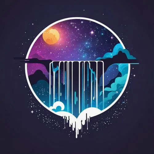 space art,falling stars,synth,meteor,ice planet,drop of rain,Unique,Design,Logo Design