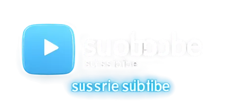 Glowing subscribe button, YouTube icon, blue and white colors, metallic material, smooth surface, rounded edges, 3D animation, spinning motion, light rays, dynamic lighting, cinematic composition, sha