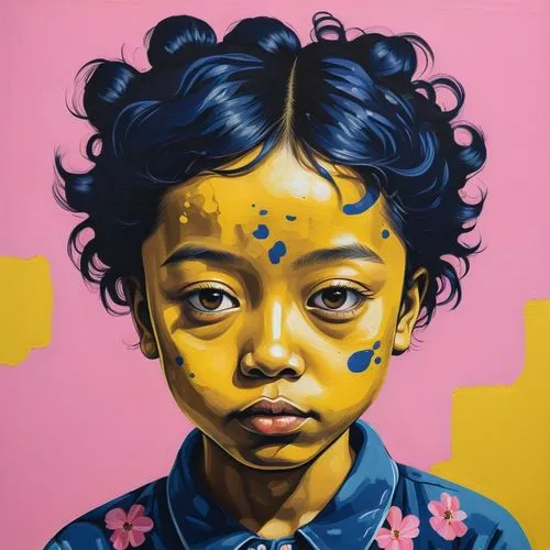 kusama,tretchikoff,kommuna,vitiligo,jianying,girl portrait,han thom,yasumasa,nielly,wenzhao,cool pop art,yanzhao,pintada,jianxing,geisha,geisha girl,youliang,oil painting on canvas,face paint,portrait of a girl,Conceptual Art,Graffiti Art,Graffiti Art 04