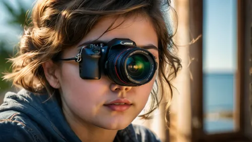 a girl with a camera,portrait photographers,photo lens,lensman,viewfinder,lense,Photography,General,Natural