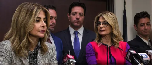 Alexander Polinsky Holds Press Conference With Attorney Lisa Bloom Regarding Sexual Harassment Allegations Against Scott Baio,news conference,jury,blur office background,video conference,attorney,gene