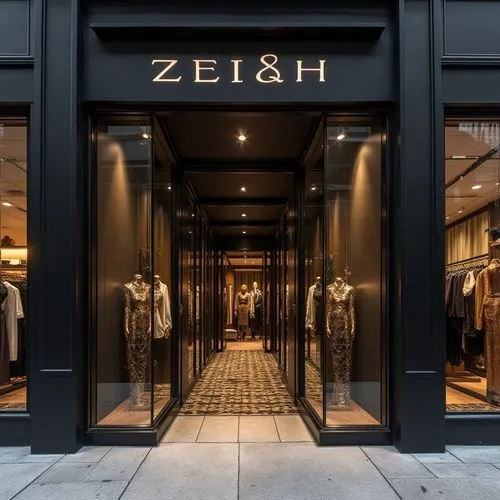  ,a woman's clothing store entrance at night,zshops,zegna,zibi,zeitz,zalian,zahedi