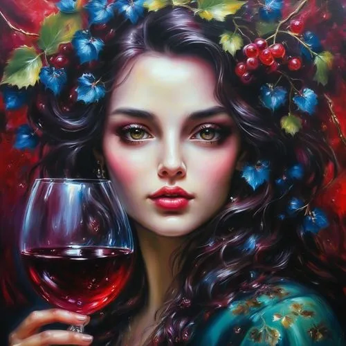 She is wine of love, every drop of wine poisons the hearts of men ,wild wine,wine raspberry,red wine,a glass of wine,glass of wine,wine,rose wine,winemaker,pink wine,wine diamond,oil painting on canva