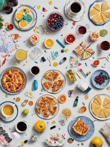 Melissa McCarthy in Life of the Party,food collage,food icons,fruit pattern,fruit icons,placemat,fruits icons,food styling,breakfast table,tableware,fruit jams,food table,breakfast plate,still life wi