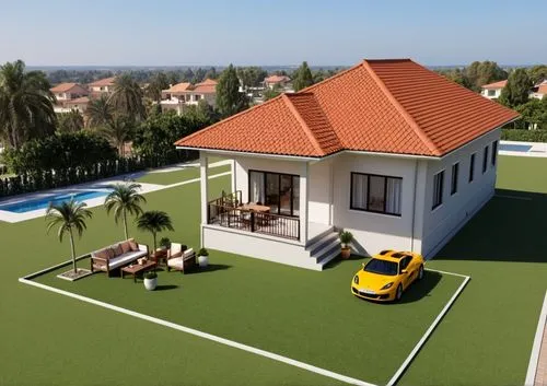 3d rendering,holiday villa,villa,golf lawn,artificial grass,villas,Photography,General,Realistic