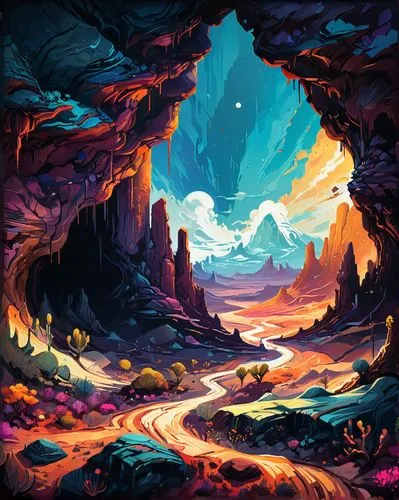 beautiful wallpaper,cavern,fantasy landscape,fire background,caves,cave,Illustration,Realistic Fantasy,Realistic Fantasy 25