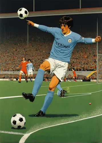 Imagine a match-winning goal scored by David Silva in the final minute.,city youth,footballer,stevie,game illustration,sportsman,derby,ferdinand,crouch,jackie chan,cimarrón uruguayo,steve medlin,socce