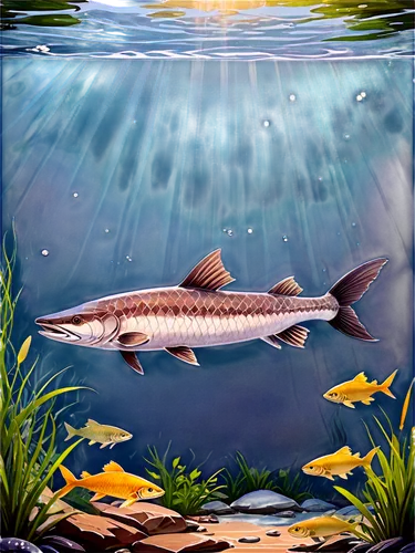 pacific sturgeon,chinese sturgeon,freshwater fish,trout breeding,oncorhynchus,common carp,lake sturgeon,tobaccofish,redfish,northern pike,capelin,anodorhynchus,acanthorhynchus tenuirostris,fjord trout,forest fish,sturgeon,forage fish,fish in water,arapaima,aquaculture,Illustration,Japanese style,Japanese Style 06