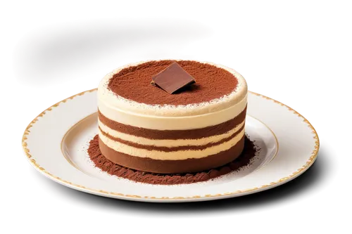 tiramisu, Italian dessert, creamy texture, ladyfinger biscuits, cocoa powder, coffee flavor, white chocolate shavings, decorative plate, gold trim, soft focus, warm lighting, 3/4 composition, shallow 