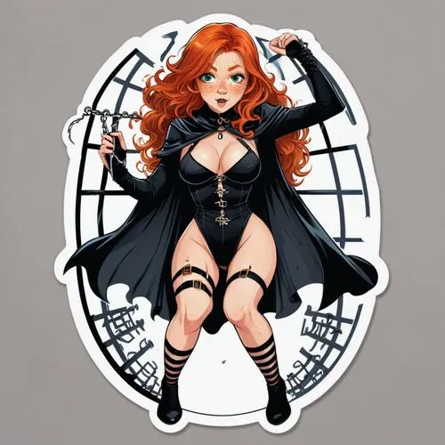 black widow,neo-burlesque,rockabella,merida,clary,redhead doll,halloween vector character,clipart sticker,halloween witch,witch,fashion vector,burlesque,vector illustration,halloween illustration,retro paper doll,paris clip art,gothic woman,fashion illustration,flat blogger icon,celtic queen,Unique,Design,Sticker